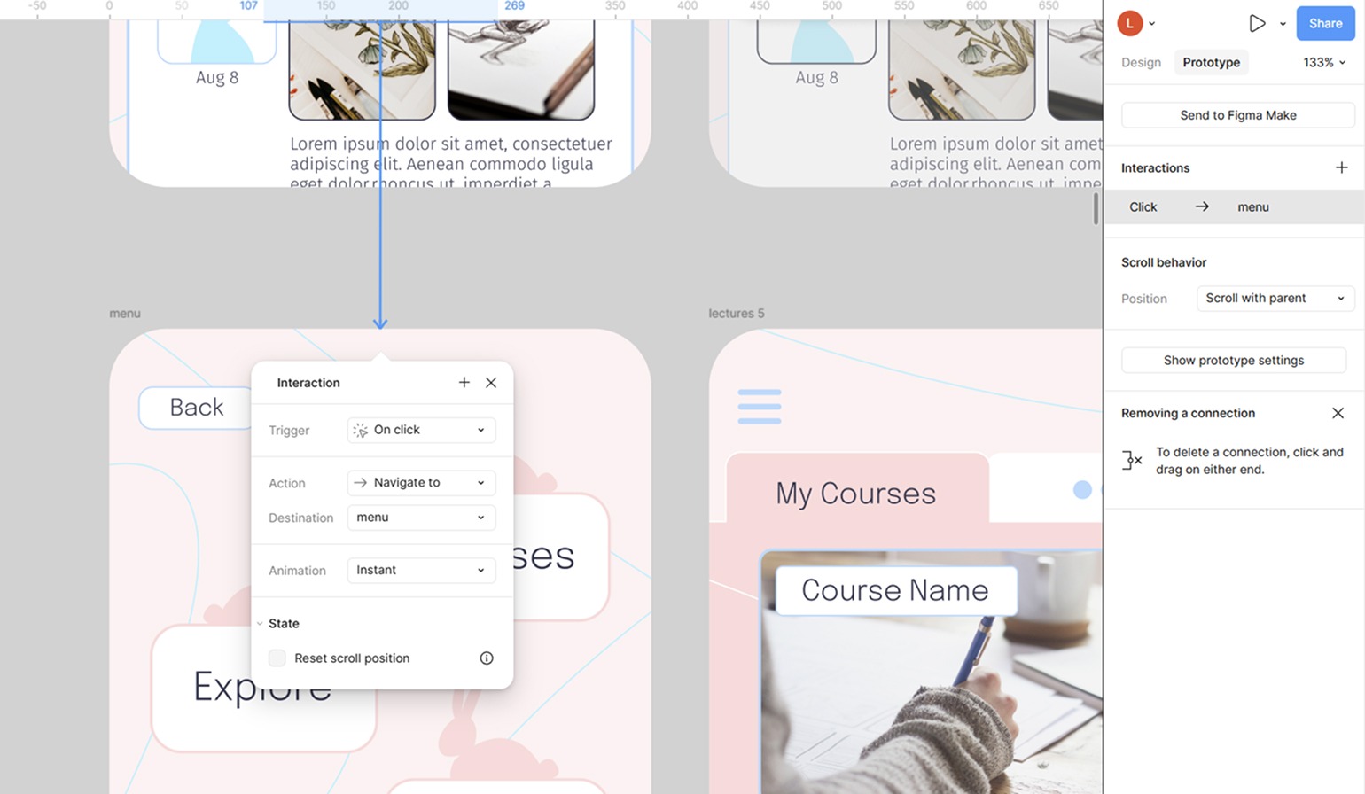 триггеры и actions в Figma