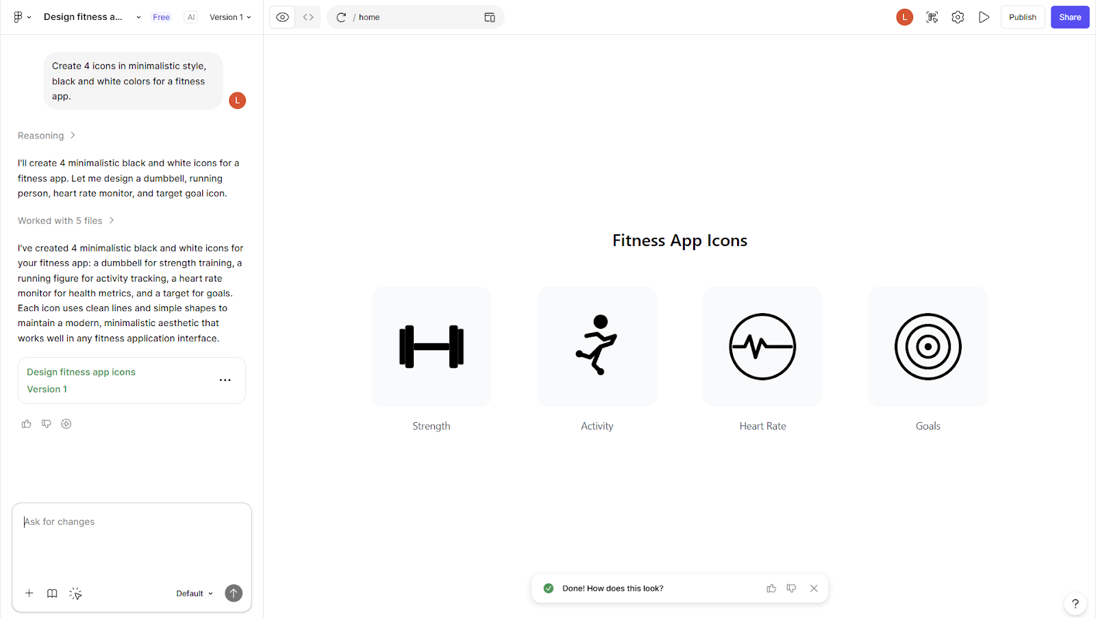 генерация иконок нейросетью внутри Figma Make