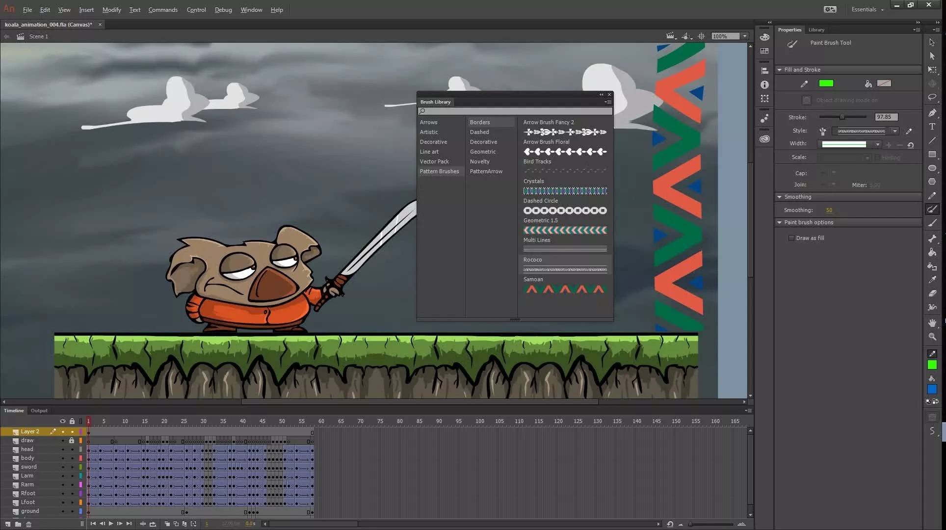 2D-анимация персонажа в Adobe Animate