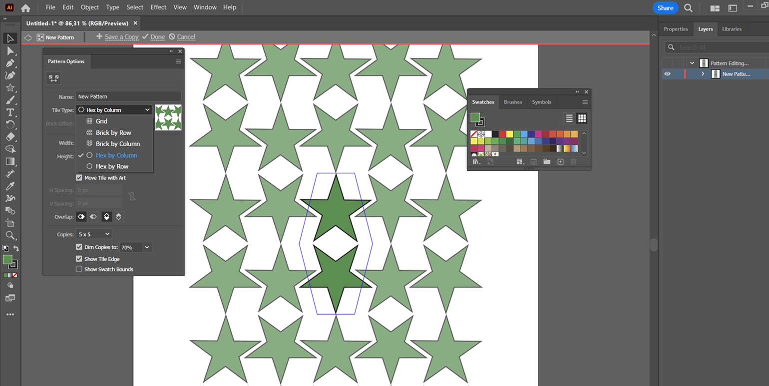 как сделать паттерн в Adobe Illustrator