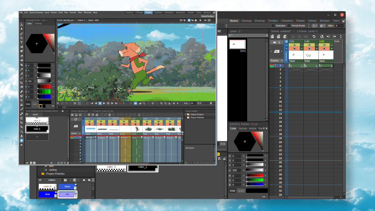 Покадровая анимация в OpenToonz