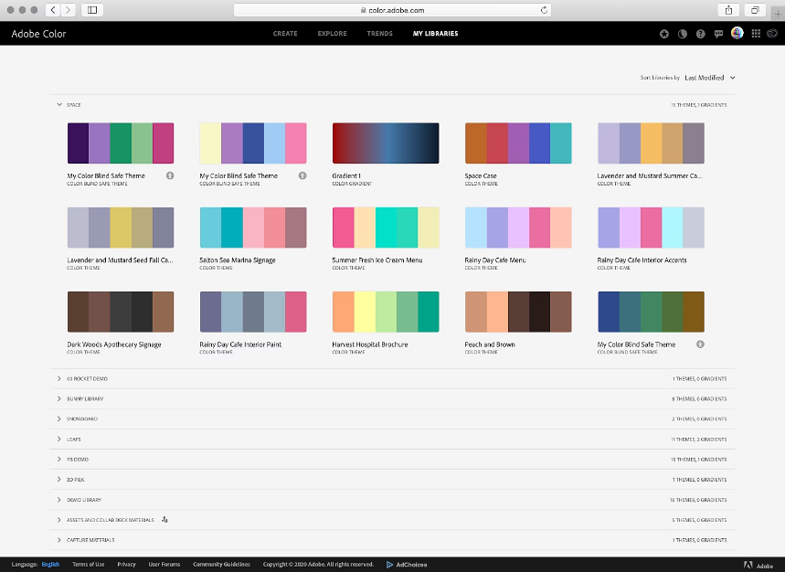 сервисы для подбора цветов создать палитру Adobe Color
